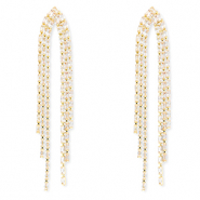 Eco-brass&reg; (nachaltiges Messing) Ohrringe / Ohrstecker mit Zirkonia Gold-crystal