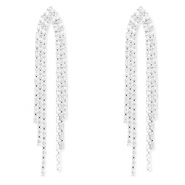 Eco-brass&reg; (nachaltiges Messing) Ohrringe / Ohrstecker mit Zirkonia Silver-crystal