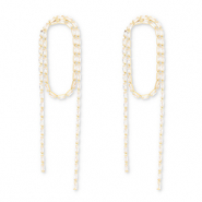 Eco-brass&reg; (nachaltiges Messing) Ohrringe / Ohrstecker mit Zirkonia Gold-crystal
