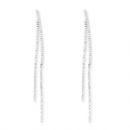 Eco-brass&reg; (nachaltiges Messing) Ohrringe / Ohrstecker mit Strass Silver-crystal