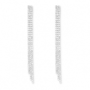 Eco-brass&reg; (nachaltiges Messing) Ohrringe / Ohrstecker mit Strass Silver-crystal