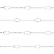 Stainless Steel - Rostfrei Stahl Schmuckzubeh&ouml;r Gliederkette Oval Silver