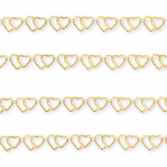 Stainless Steel - Rostfrei Stahl Schmuckzubeh&ouml;r Gliederkette Herzen Gold