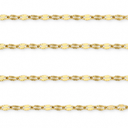 Stainless Steel - Rostfrei Stahl Schmuckzubeh&ouml;r Gliederkette Oval Gold
