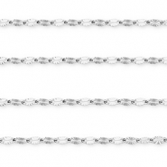Stainless Steel - Rostfrei Stahl Schmuckzubeh&ouml;r Gliederkette Oval Silver