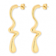 Ohrringe aus Stainless Steel - Rostfreiem Stahl Ohrstecker Tropfenform Gold