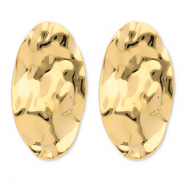 Ohrringe aus Stainless Steel - Rostfreiem Stahl Ohrstecker Oval Gold