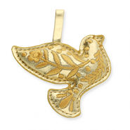 Trendy-Anhänger Vogel mit Blumemuster Gold