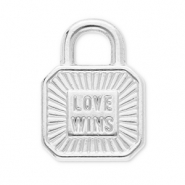 Stainless Steel - Rostfrei Stahl Anhänger Verschluss "love wins" Silver