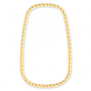 Stainless Steel - Rostfrei Stahl Schmuckzubehör Zwischenstück Rechteck Gold