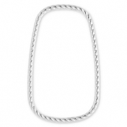 Stainless Steel - Rostfrei Stahl Schmuckzubehör Zwischenstück Rechteck Silver