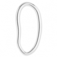 Stainless Steel - Rostfrei Stahl Schmuckzubehör Zwischenstück Oval Silver