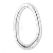 Stainless Steel - Rostfrei Stahl Schmuckzubehör Zwischenstück Oval Silver