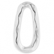 Stainless Steel - Rostfrei Stahl Schmuckzubehör Zwischenstück Oval Silver