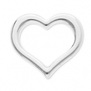 Stainless Steel - Rostfrei Stahl Schmuckzubehör Zwischenstück Herz Silver