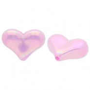 Acrylperlen Herz Lilac purple-AB coating