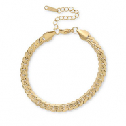 Armb&auml;nder aus Stainless Steel - Rostfreiem Stahl Schlangenkette Gold