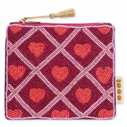 BY31&reg; Etui Herzen Lilac pink-port red-coral red-gold