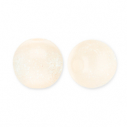 12 mm Acrylperlen mit Glitzer Vanilla yellow-turquoise