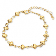 Armbänder aus Stainless Steel - Rostfreiem Stahl Herz Gold