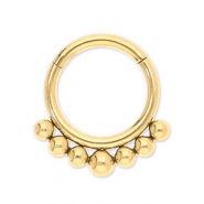 Ohrpiercing aus Stainless Steel - Rostfreiem Stahl Clicker Ring mit Kugeln Gold