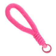 Trendy Segeltau-Handykette Plüsch Dark pink
