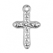 Stainless Steel - Rostfrei Stahl Anhänger Kreuz Silver