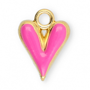 Stainless Steel - Rostfrei Stahl Anhänger Herz Gold-pink
