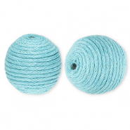 22 mm Acrylperlen mit Wachskordel Light blue