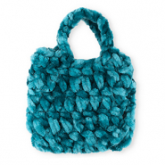 Handgeh&auml;kelte T&auml;schchen Petrol blue