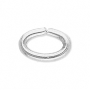 Stainless Steel - Rostfrei Stahl Schmuckzubehör Bindering Oval Silver