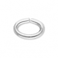Stainless Steel - Rostfrei Stahl Schmuckzubehör Bindering Oval Silver