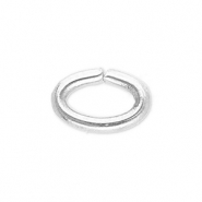 Stainless Steel - Rostfrei Stahl Schmuckzubehör Bindering Oval Silver