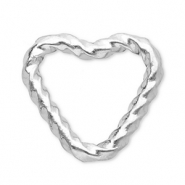 Stainless Steel - Rostfrei Stahl Schmuckzubeh&ouml;r Zwischenst&uuml;ck Herz Silver