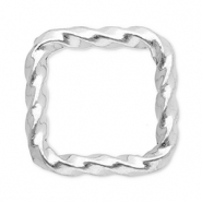 Stainless Steel - Rostfrei Stahl Schmuckzubehör Zwischenstück Viereck Silver