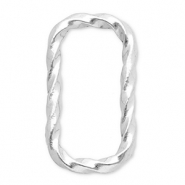 Stainless Steel - Rostfrei Stahl Schmuckzubehör Zwischenstück Rechteck Silver
