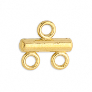 Stainless Steel - Rostfrei Stahl Schmuckzubeh&ouml;r Anh&auml;nger mit 2 &Ouml;sen Gold