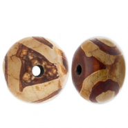 Naturstein Perlen Chalcedon Brown-beige