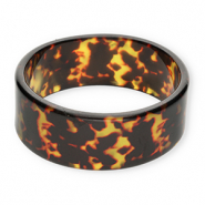 Resin-Armbänder Bangle Transparent amber brown-black