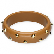 Resin-Armbänder Bangle mit Nieten Brown-gold