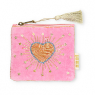 BY31&reg; Etui Herz mit Sterne Pink-light blue-gold