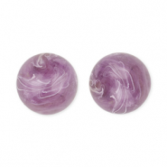12 mm Acrylperlen Rund Purple-brown-marble