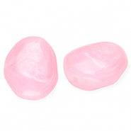 Acrylperlen Eierf&ouml;rmig Pink-marble