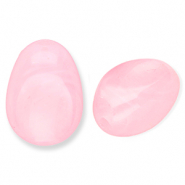 Acrylperlen Oval Pink-marble