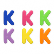 Buchstaben Perlen aus Acryl K Multicolour