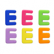 Buchstaben Perlen aus Acryl E Multicolour