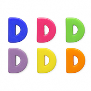 Buchstaben Perlen aus Acryl D Multicolour
