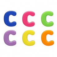 Buchstaben Perlen aus Acryl C Multicolour