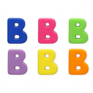 Buchstaben Perlen aus Acryl B Multicolour