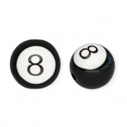 16 mm Acrylperlen Rund Billardkugel 8 Black-white